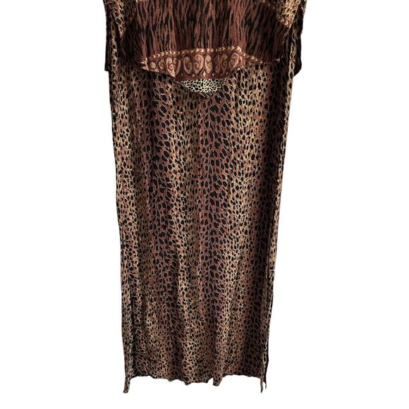 Vintage Nina Piccalino Size ML Maxi Boho Animal Print Safari Dress - Picture 3 of 6